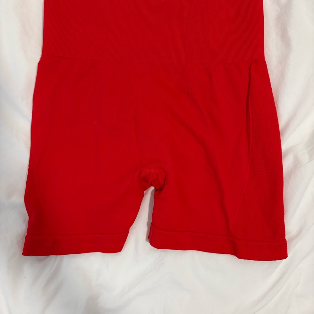 Vibrant Red Biker Shorts